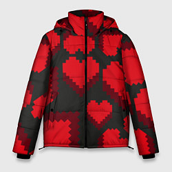 Мужская зимняя куртка Pixel hearts