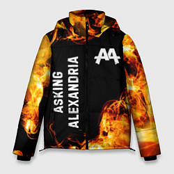 Куртка зимняя мужская Asking Alexandria и пылающий огонь, цвет: 3D-черный