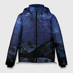 Мужская зимняя куртка Снежные горы и космос