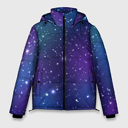 Мужская зимняя куртка Фиолетовая розовая звездная туманность в космосе