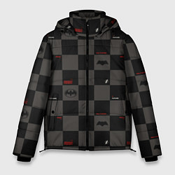 Куртка зимняя мужская Flash and Batman pattern squares, цвет: 3D-черный