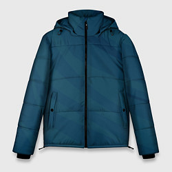 Мужская зимняя куртка Сине-зеленый плавные полосы