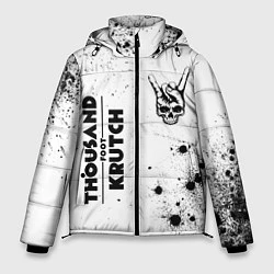 Куртка зимняя мужская Thousand Foot Krutch и рок символ на светлом фоне, цвет: 3D-черный