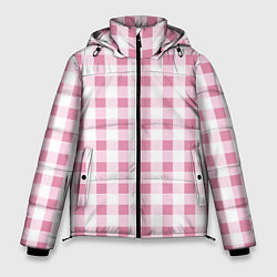 Мужская зимняя куртка Барби-розовый: клетка