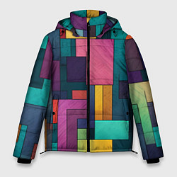 Куртка зимняя мужская Современные геометрические фигуры, цвет: 3D-черный