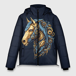 Куртка зимняя мужская Механический конь, цвет: 3D-черный