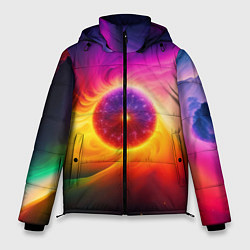 Куртка зимняя мужская Неоновое солнце, цвет: 3D-светло-серый