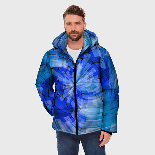 Мужская зимняя куртка Геометрическое цунами / 3D-Черный – фото 3