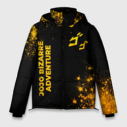 Куртка зимняя мужская JoJo Bizarre Adventure - gold gradient: надпись, с, цвет: 3D-черный