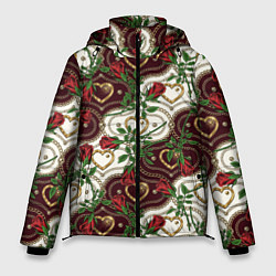 Мужская зимняя куртка Романтика - сердечки и розы