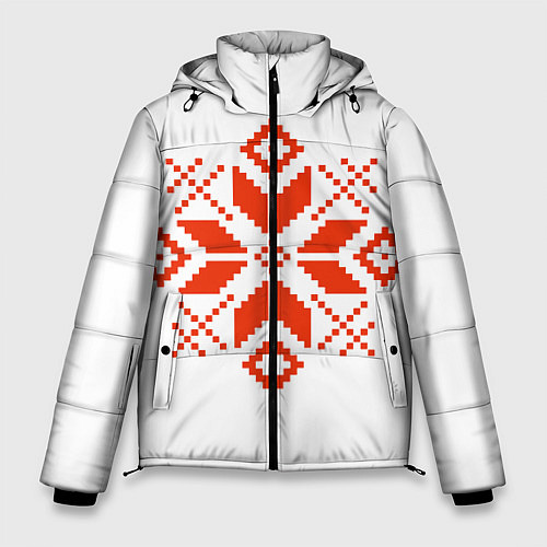 Мужская зимняя куртка Удмуртский узор / 3D-Красный – фото 1