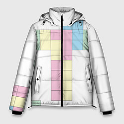 Куртка зимняя мужская Тетрис буква т падающие блоки, цвет: 3D-черный