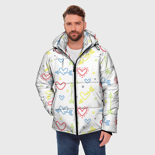 Мужская зимняя куртка Color hearts / 3D-Черный – фото 3