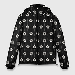 Куртка зимняя мужская Японский узор цветов, цвет: 3D-светло-серый