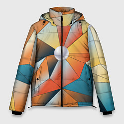 Куртка зимняя мужская Жемчужина - градиент из полигональных треугольнико, цвет: 3D-светло-серый