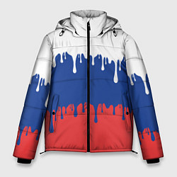 Куртка зимняя мужская Флаг России - потёки, цвет: 3D-красный