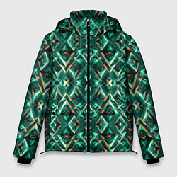 Куртка зимняя мужская Изумрудный калейдоскоп, цвет: 3D-черный