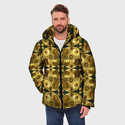 Куртка зимняя мужская Золотые защитные пластины, цвет: 3D-черный — фото 2