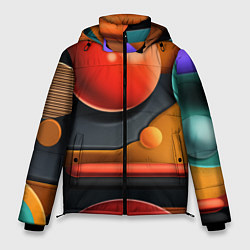 Куртка зимняя мужская Геометрия фигур, цвет: 3D-светло-серый