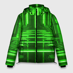 Мужская зимняя куртка Зеленые световые объекты