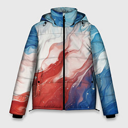 Куртка зимняя мужская Белый синий красный, цвет: 3D-красный