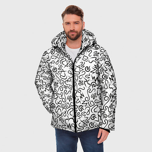 Мужская зимняя куртка Текстурка / 3D-Светло-серый – фото 3
