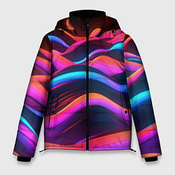 Мужская зимняя куртка Неоновые фиолетовые волны