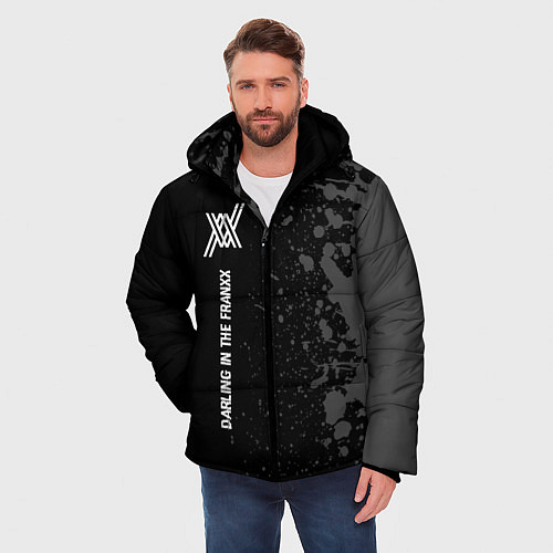 Мужская зимняя куртка Darling in the FranXX glitch на темном фоне: по-ве / 3D-Черный – фото 3