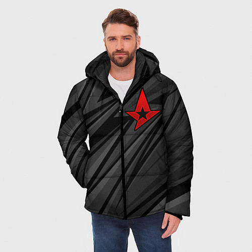 Мужская зимняя куртка Astralis - монохромный / 3D-Черный – фото 3