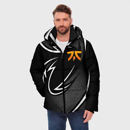 Мужская зимняя куртка Fnatic - white line / 3D-Черный – фото 3