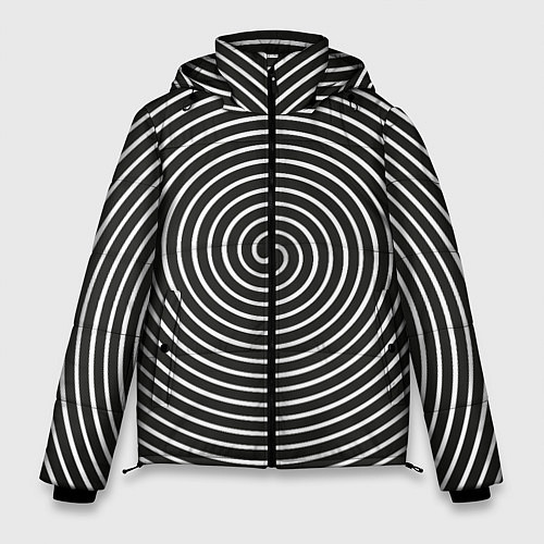 Мужская зимняя куртка Оптическая иллюзия спираль / 3D-Красный – фото 1