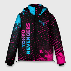 Куртка зимняя мужская Tokyo Revengers - neon gradient: надпись, символ, цвет: 3D-черный