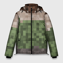 Куртка зимняя мужская Пиксельная текстура, цвет: 3D-черный