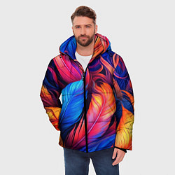 Куртка зимняя мужская Экзотические перья, цвет: 3D-светло-серый — фото 2