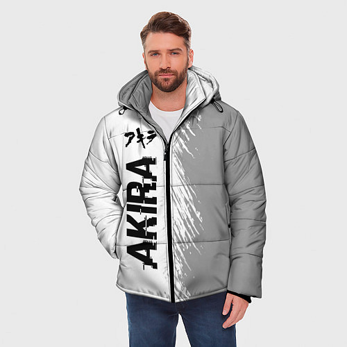 Мужская зимняя куртка Akira glitch на светлом фоне: по-вертикали / 3D-Черный – фото 3