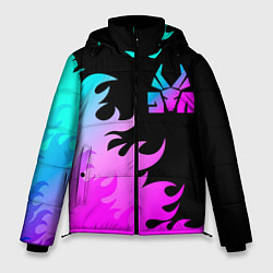 Куртка зимняя мужская Die Antwoord неоновый огонь, цвет: 3D-черный