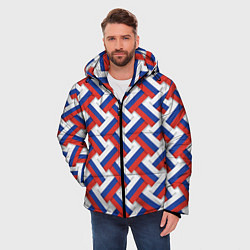 Куртка зимняя мужская Россия - плетёнка, цвет: 3D-красный — фото 2