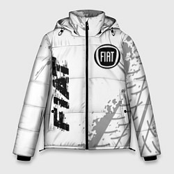 Куртка зимняя мужская Fiat speed на светлом фоне со следами шин: надпись, цвет: 3D-черный