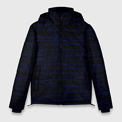 Мужская зимняя куртка Текстура черно-синий