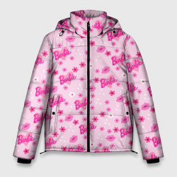 Куртка зимняя мужская Барби, сердечки и цветочки, цвет: 3D-черный