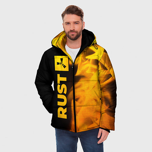 Мужская зимняя куртка Rust - gold gradient: по-вертикали / 3D-Черный – фото 3