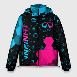 Куртка зимняя мужская Infiniti - neon gradient: надпись, символ, цвет: 3D-черный