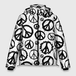 Куртка зимняя мужская Many peace logo, цвет: 3D-черный