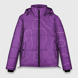 Куртка зимняя мужская Объемные разводы - яркий фиолетовый - узор Хуф и С, цвет: 3D-черный