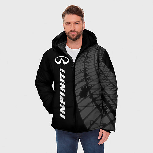 Мужская зимняя куртка Infiniti speed на темном фоне со следами шин: по-в / 3D-Черный – фото 3