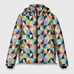 Куртка зимняя мужская Треугольная мозаика, цвет: 3D-черный
