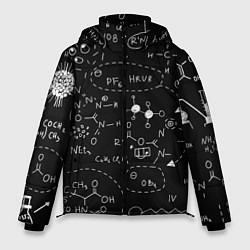 Мужская зимняя куртка Химические формулы на чёрном