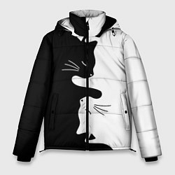 Куртка зимняя мужская Котики Инь-Янь, цвет: 3D-черный