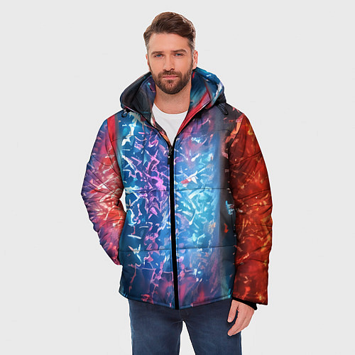 Мужская зимняя куртка Стихии воды и лавы / 3D-Светло-серый – фото 3
