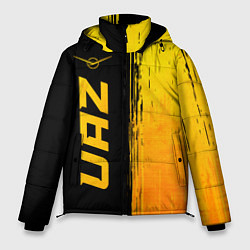 Куртка зимняя мужская UAZ - gold gradient: по-вертикали, цвет: 3D-черный